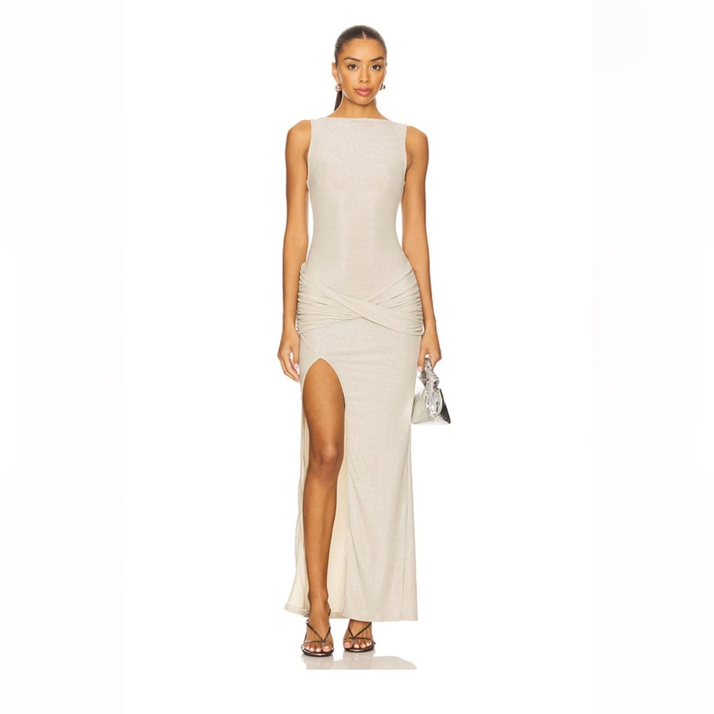 Yhasmina Ferrara Zixuan Maxi Dress in Silver